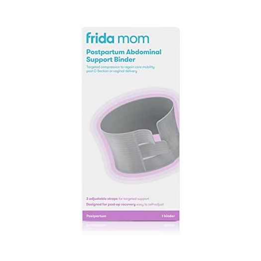 Frida Mom Postpartum Abdominal Support Binder | Natural Delivery & C-Section Recovery | 9" High Adjustable Compression Wrap