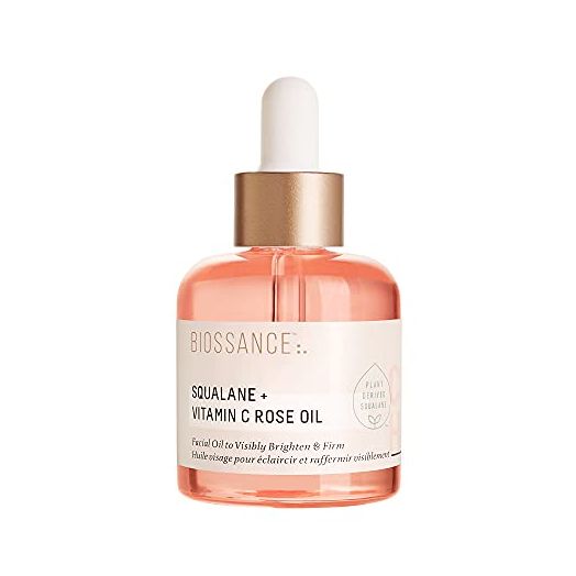 Biossance Squalane + Vitamin C Rose Oil. Facial Oil to Visibly Brighten, Hydrate, Firm and Reveal Radiant Skin (1.0 ounces)