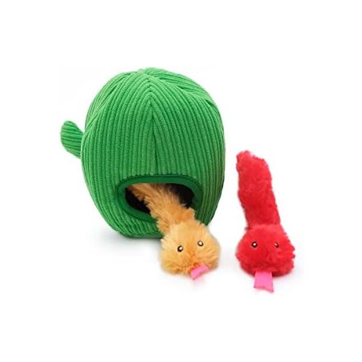 ZippyClaws Burrow - Interactive Plush Cat Puzzle Toy with Catnip Miniz, Perfect for Mental Stimulation, Hide-and-Seek Games, and Hours of Fun for Kittens and Cats - Snakes in Cactus