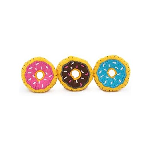 ZippyClaws Catnip Cat Toys - Mini Donutz 3 Pack, Interactive Indoor Kitty Toys for Boredom, Chasing, and Scratching, Unique Novelty Plush Toys for Kittens & Cats