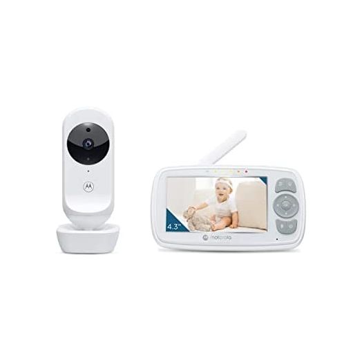 Motorola Baby Monitor - VM34 Video Baby Monitor with Camera, 1000ft Range 2.4 GHz Wireless 4.3" Screen, Two-Way Audio, Manual Pan/Tilt, Digital Zoom, Room Temperature Sensor, Lullabies, Night Vision
