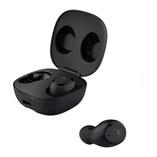 Motorola Moto Buds Charge - True Wireless Bluetooth Earbuds with Microphone - Lightweight, IPX5 Water Resistant, Touch-Control - Comfort Fit and Clear Sound - Includes Micro Charging Case - Black