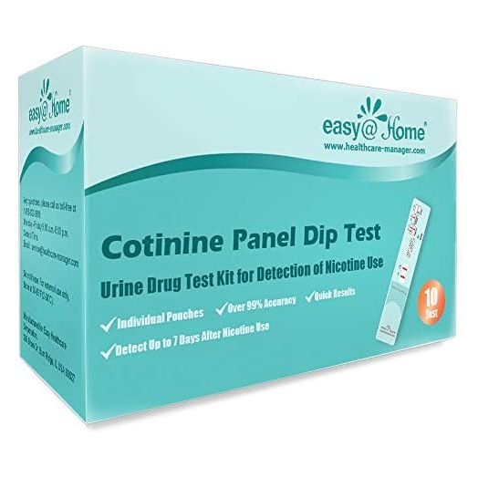 Easy@Home 10 Pack Nicotine Urine Test Strips Kit, Sensitive Rapid Testing Detection 200 ng/mL #ECOT-114