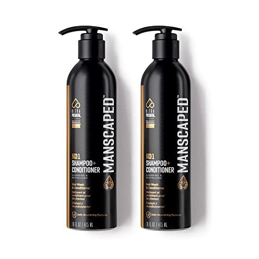 MANSCAPED™ 2 In 1 Shampoo & Conditioner, UltraPremium Formula Infused with Sea Kelp, Coconut Water (2 Pack)