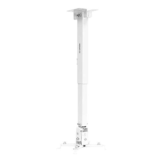 Mount-It! Wall or Ceiling Projector Mount with Universal LCD/DLP Mounting for Epson, Optoma, Benq, ViewSonic Projectors, 44lb Load Capacity, White