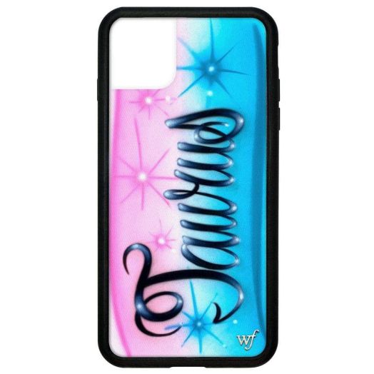 Wildflower Cases - Zodiac Airbrush Taurus Case, Compatible with Apple iPhone 11 Pro | Pink, Blue, Zodiac, Trendy - Protective Black Bumper, 4ft Drop Test Certified, Women Owned Small Business