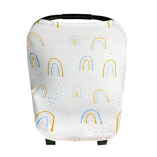 Baby Car Seat Cover Canopy and Nursing Cover Multi-Use Stretchy 5 in 1 Gift"Skye" by Copper Pearl