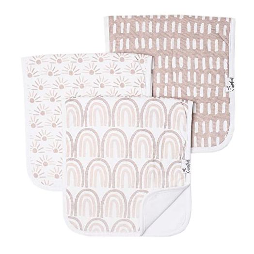 Baby Burp Cloth Large 21''x10'' Size Premium Absorbent Triple Layer 3-Pack Gift Set Bliss by Copper Pearl