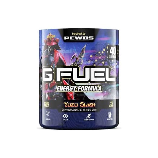 G Fuel Yuzu Slash (40 Servings) Elite Energy and Endurance Powder 10.3 oz. Inspired by Pewdiepie