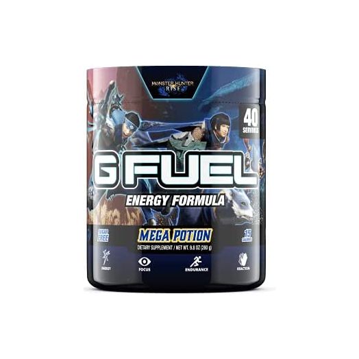 G Fuel Monster Hunter Mega Potion (40 Servings) Elite Energy and Endurance Powder 9.8 oz.