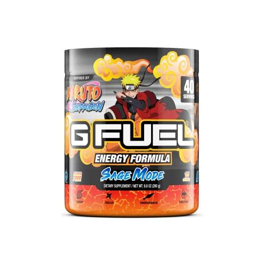 G Fuel Sage Mode Elite Energy Powder Inspired by Naruto Shippuden, 9.8 oz (40 Servings)
