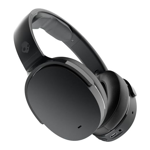 Skullcandy Hesh ANC Over-Ear Noise Cancelling Wireless Headphones with Charging Cable, 22 Hr Battery, Microphone, Works with iPhone Android and Bluetooth Devices - True Black