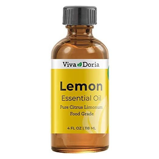 Viva Doria 100% Pure Lemon Essential Oil, Undiluted, Food Grade, Southwest - USA Lemon Oil, 118 mL (4 Fl Oz)