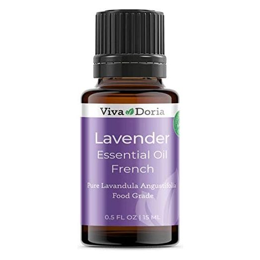 Viva Doria 100% Pure Lavender French Essential Oil, Undiluted, Food Grade, 15 mL (0.5 Fluid Ounce)