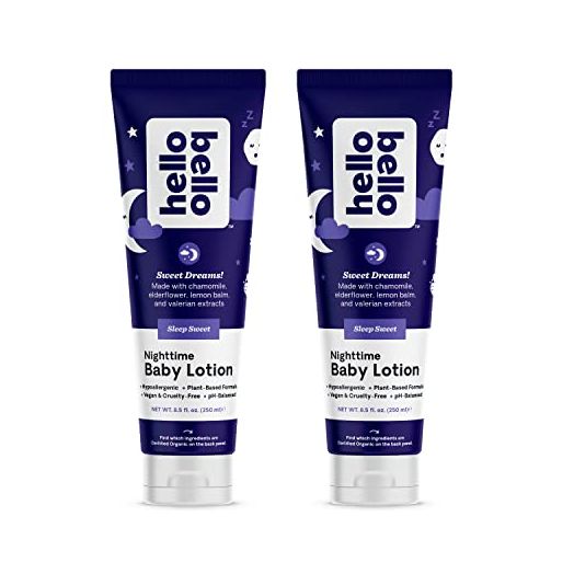 Hello Bello Premium Baby Lotion I Vegan and Cruelty Free Moisturizing, Non-Greasy Lotion for Babies and Kids I Sleep Sweet Scent I 17 FL Oz (2 Packs of 8.5oz)