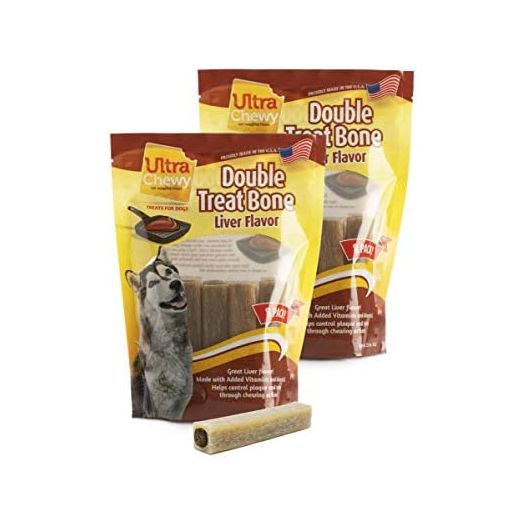 Ultra Chewy Naturals Dog Treats Bone - Made in USA - Highly Digestible Irresistible Flavors Special (2 Packs/8 Bones Per Pack)