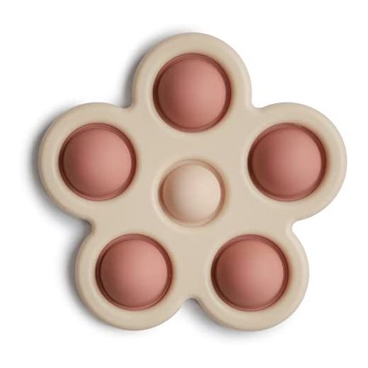 mushie Flower Press Toy (Rose/Blush/Shifting Sand)