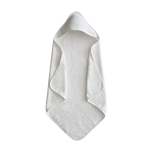 mushie Baby Hooded Towel | Organic Cotton (Pearl)