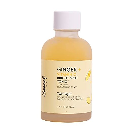Sweet Chef Ginger + Vitamin C Spot Tonic - Ginger + Turmeric Vitamin C Facial Toner, Hydrates and Visibly Smooths Skin - Vitamin C Helps to Fade the Appearance of Dark Spots (130ml / 4.39 fl oz)