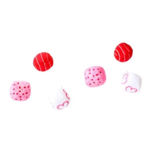 Midlee Valentine Plush Balls Dog Toy - Set of 6