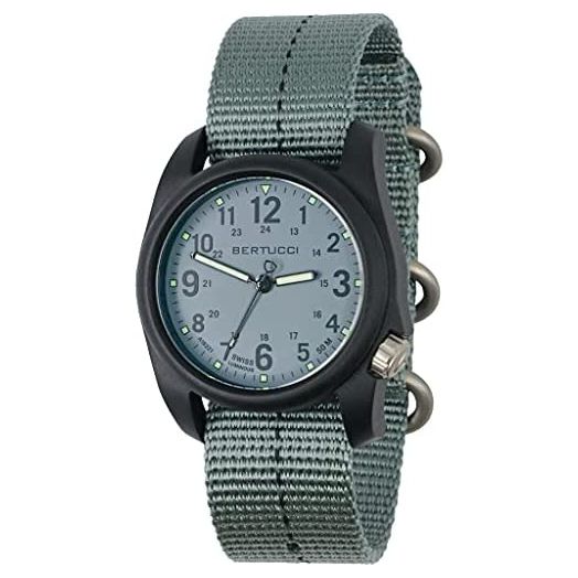 Bertucci DX3 Plus Watch | Vintage Drab w/Black Dial/Black case- #353 Vintage Drab w/Black Dash Line Nylon Band