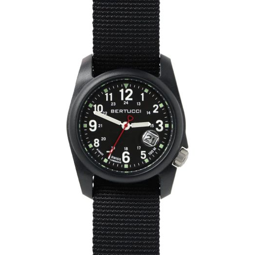 Bertucci Dx3 Super - Black Dial / Black Case- 95 Black Nylon Band