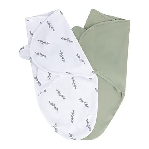 Adjustable Swaddle Blanket Infant Baby Wrap 2 Pack 0-3 Months (Sage)