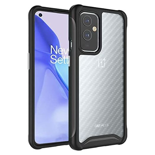 TUDIA Carbon Hybrid Designed for OnePlus 9 Case 5G [NA/EU Version Only], [Lucion] Shockproof Clear Anti Scratch Matte Carbon Fiber Design Slim Protective Case Cover - Black