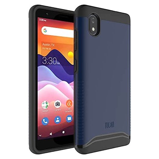 TUDIA DualShield Designed for ZTE Avid 579 Phone Case Z5156CC / Blade A3 Joy Case, [Merge] Shockproof Military Grade Drop Protection Dual Layer Slim Protective Case - Indigo Blue