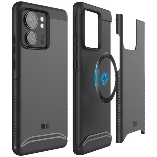 TUDIA Merge Designed for Motorola Edge 2023 Case, [Magsafe Compatible] Military Grade Dual Layer Shockproof Slim Tough Heavy Duty Protective Phone Case Cover - Matte Black