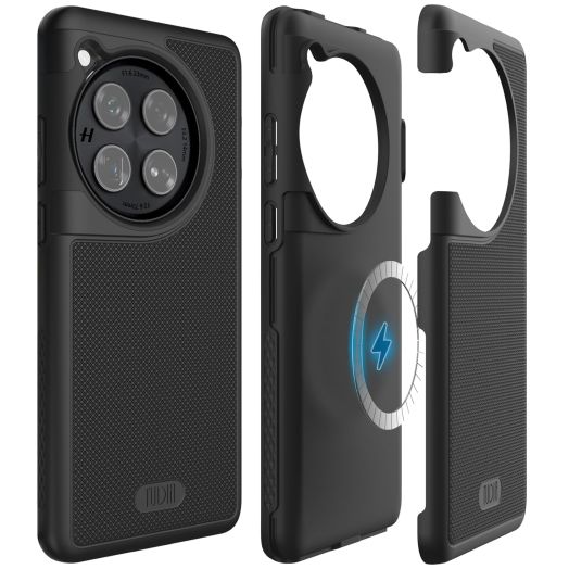 TUDIA MergeGrip Designed for OnePlus 12 5G Case (2024), [Magsafe Compatible] Military Grade Dual Layer Shockproof Slim Tough Heavy Duty Protective Phone Case Cover - Matte Black