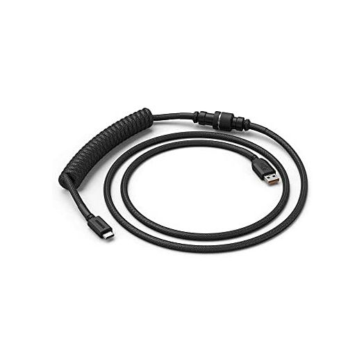 Glorious Coiled Keyboard Cables – USB-C Artisan Braided Cables for Mechanical Gaming Keyboards (Black)