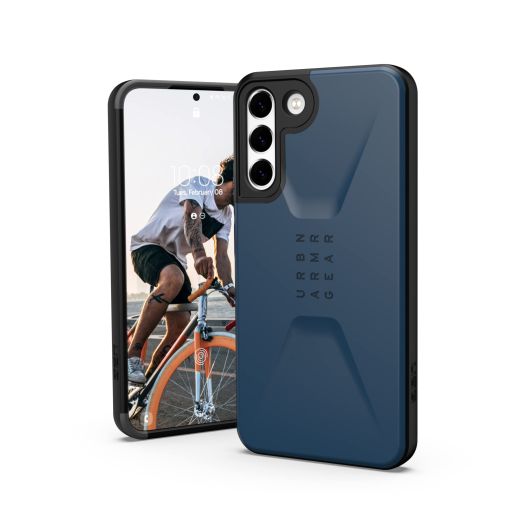 URBAN ARMOR GEAR UAG Designed for Samsung Galaxy S22 Plus Case Blue Mallard Sleek Ultra-Thin Shock-Absorbent Civilian Protective Cover, [6.6 inch Screen]