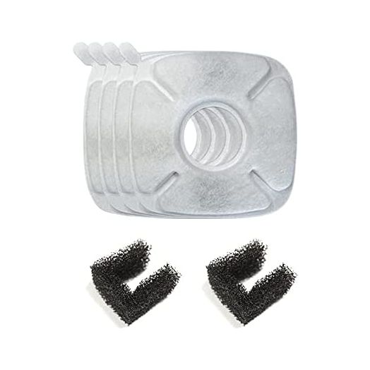 Loomla 4 Pack Replacement Filters & 2 Pack Replacement Pre-Filter Sponges for 135oz/4L Automatic Dog Water Bowl Dispenser Cat Water Fountain (VC1460)