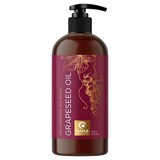 Pure Cold Pressed Grapeseed Oil - Hydrating Grapeseed Oil for Hair Skin and Nails Plus Carrier Oil for Essential Oils Mixing - Pure Grapeseed Oil for Skin Beauty DIYs and Facial Skin Care Products