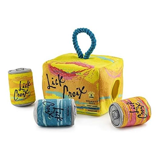 Haute Diggity Dog LickCroix Grrriety Pack Interactive Activity House, Plush Designer Dog Toys with Interactive Squeaker, Stimulating Pet Enrichment, Machine-Washable & Safe Materials for All Breeds