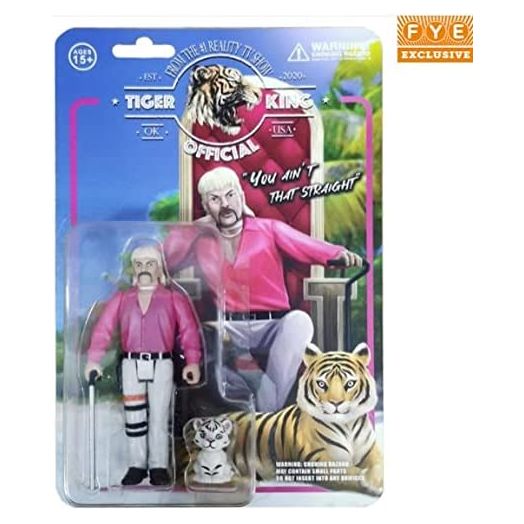 Tiger King Joe Exotic Pink Shirt & White Cub Action Figure