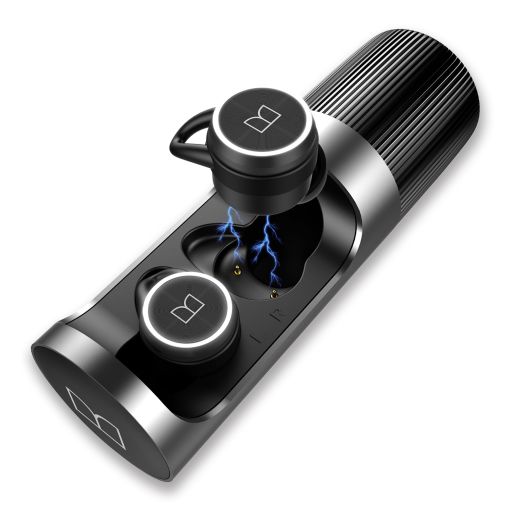 Monster Clarity 101 AirLinks Wireless Earbuds, Bluetooth 5.0 in-Ear Headphones with Charging Case, Stereo Earphones Deep Bass Sound, IPX5 Waterproof, Built-in Mic, Clear Call, Secure Fit for Sports