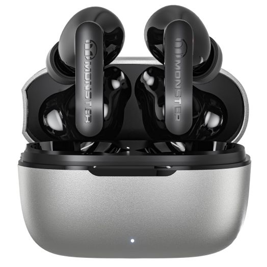 Monster N-Lite Clear Talk Wireless Earbuds Bluetooth 5.3 Headphones with CVC 8.0 Noise Reduction, IPX8 Waterproof in-Ear Stereo Earphones 60H Playtime, with Fast Charging for Sport