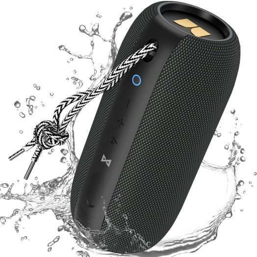 Monster S320 Bluetooth Speaker, Portable Bluetooth Speaker, 40W True Wireless Speaker,360° Stereo Sound Effect,IPX7 Waterproof Speaker, 32 Hour Playing Time,Suitable for Outdoor Speaker, Black