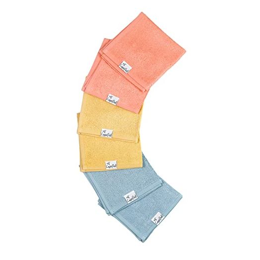 6 Ultra Soft Baby Bath Washcloths Premium Large Soft Piper 11" x 11" Towels by Copper Pearl