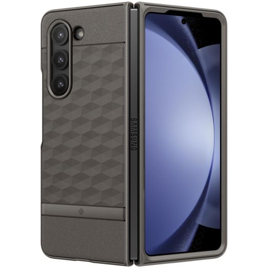 Caseology Parallax [3D Ergonomic Design] Full-Body Protective Case Compatible with Samsung Galaxy Z Fold 5 Case (2023) - Ash Gray