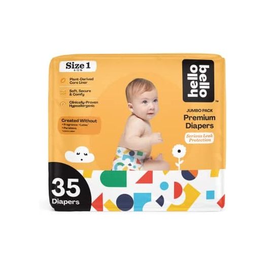 Hello Bello Baby Diapers - Size 1 - Building Blocks - Pack of 35