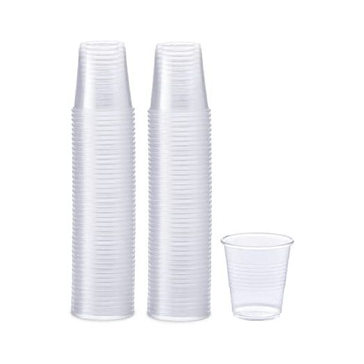 3 oz. Clear Plastic Cups, Small Disposable Bathroom, Mouthwash Polypropylene Cups (100 Pack)