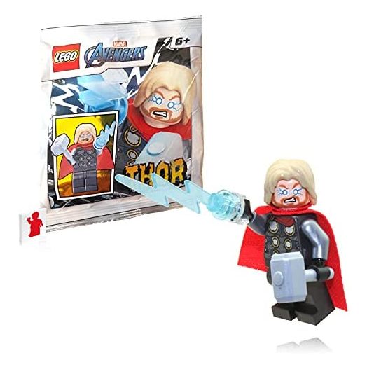 LEGO Super Heroes Avengers Minifigure - Thor with Mjolnir Hammer and Lighting Bolt ?? (2020 Version)
