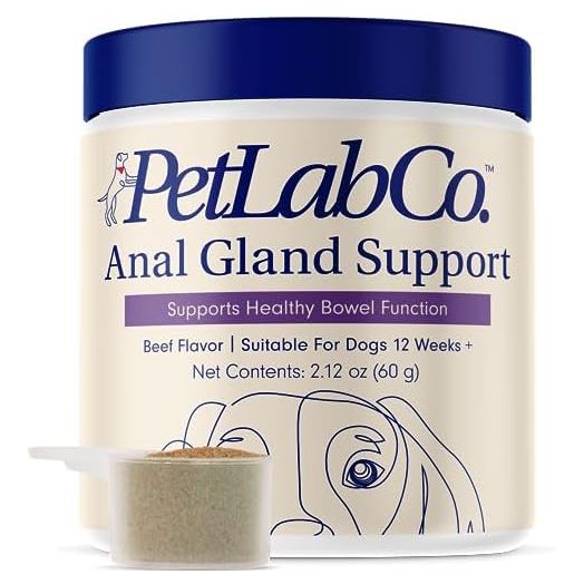 Petlab Co. Anal Gland Support – Target Scooting & Fishy Odor - Supports Anal Gland Health While Helping to Optimize Stool Consistency - Easy to Use Powder
