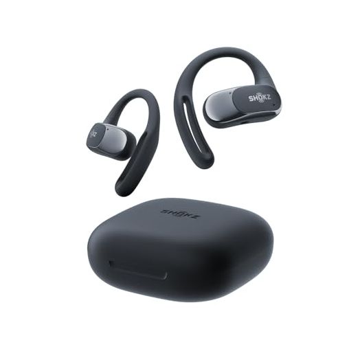 SHOKZ OpenFit Air - Open-Ear Headphones, True Wireless Earbuds, Water Resistant, Secure Earhooks for Daily Use, Black