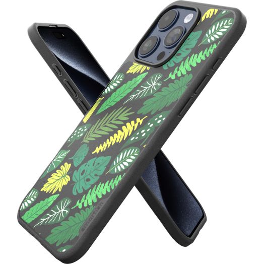 Smartish® iPhone 15 Pro Max Magnetic Case - Gripmunk Compatible with MagSafe [Lightweight + Protective] Slim/Thin Grip Cover with Microfiber Lining for Apple iPhone 15 Pro Max - Leaf Me Alone