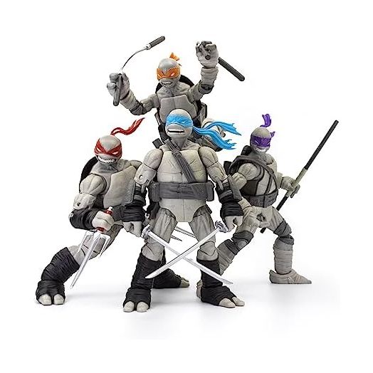 The Loyal Subjects Teenage Mutant Ninja Turtles BST AXN IDW Comic Inspired 'Black & White' 5-inch Action Figure 4-Pack