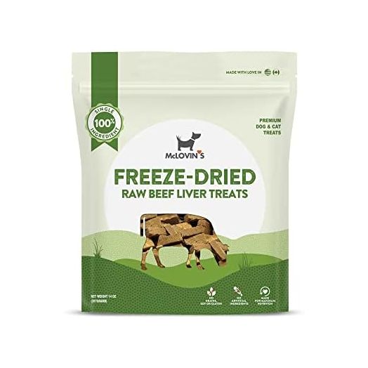 McLovin's Pet Beef Liver Treats - Premium Freeze Dried, Single Ingredient, High Protein Snack - 14 oz - Ideal for Dogs & Cats, Grain-Free, Gluten-Free for Pet Lovers